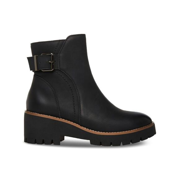 AQUA COLLEGE Womens Black Platform Desiree Almond Block Heel - Main Image